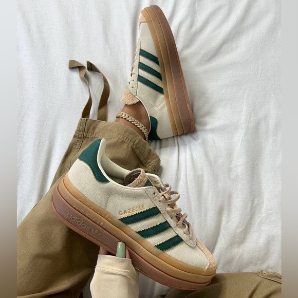 adidas Shoes - Adidas Originals Gazelle Bold Cream/ Green